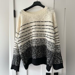 Vince White & Black Stripe Sweater | XL